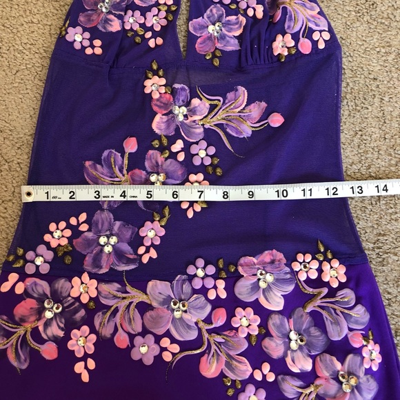 Purple hand painted mini dress from Miami! - Picture 7 of 8